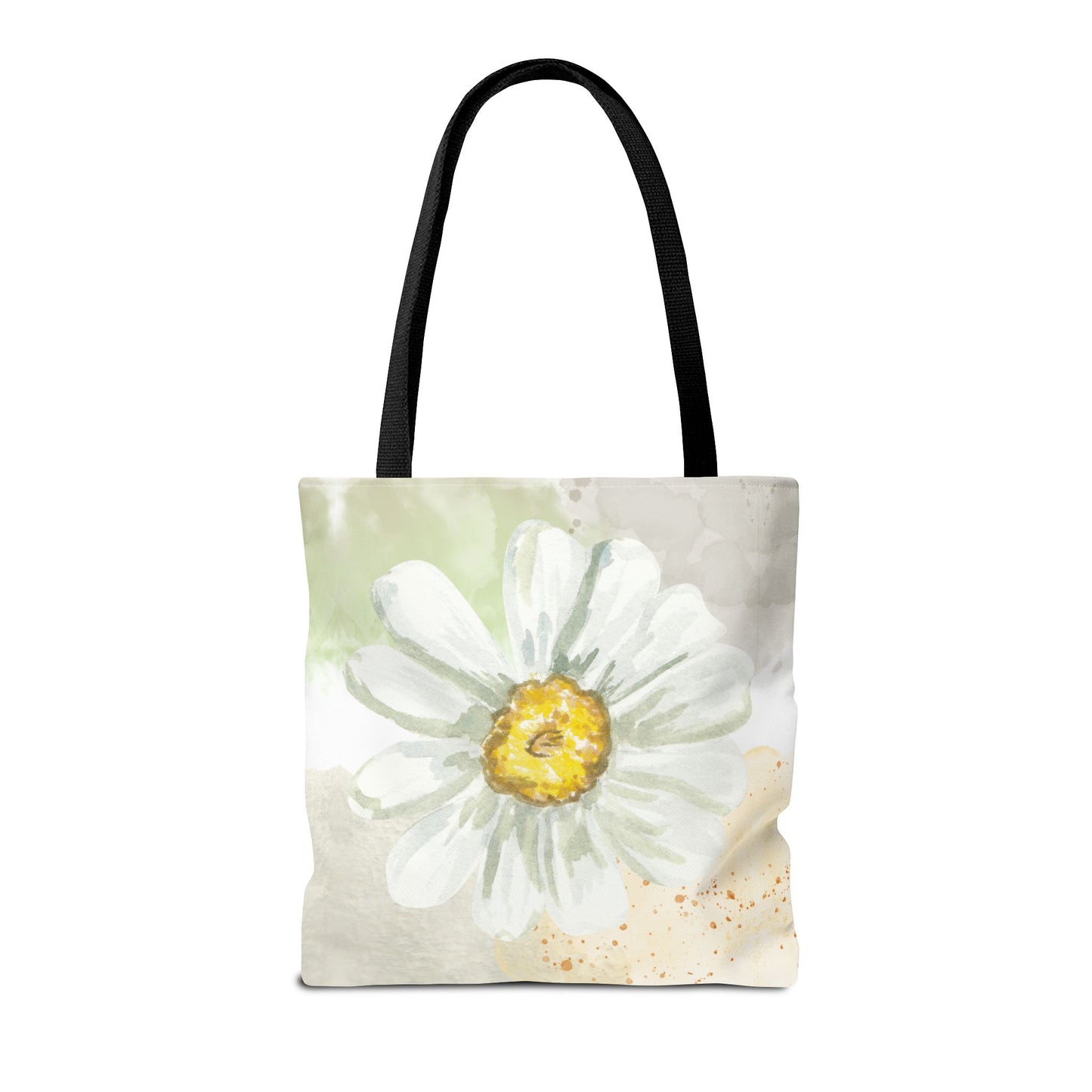 White Watercolor Daisy Tote Bag