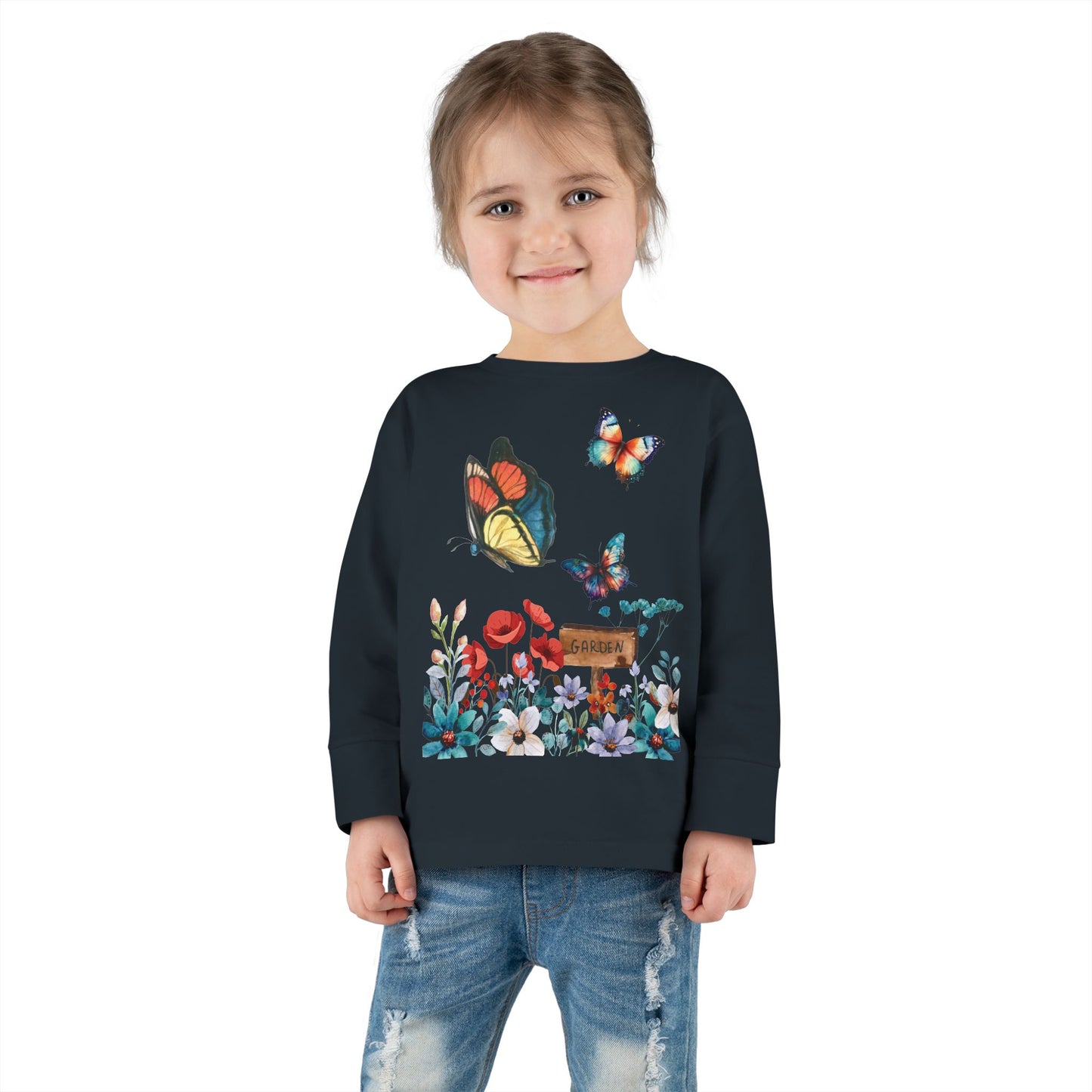 Butterfly garden Toddler Long Sleeve Tee