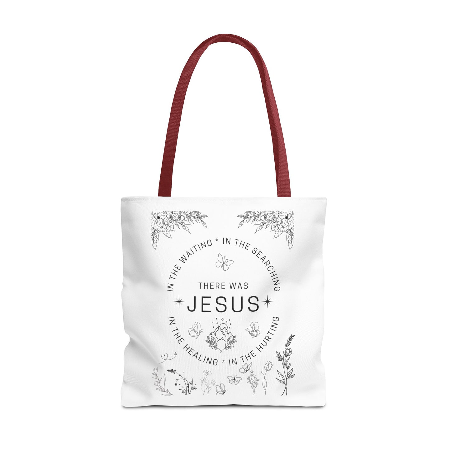 "There Was Jesus" tote bag - Floral Design for Faithful Living