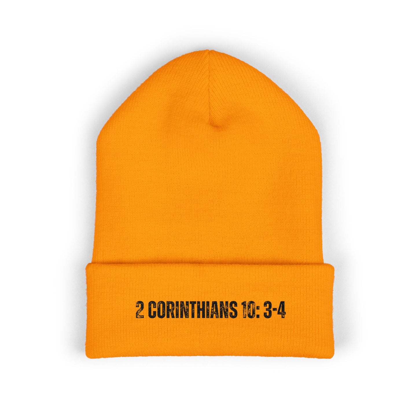 2 Corinthians 10:3-4 Classic Cuffed Beanie | Embroidered Winter Hat