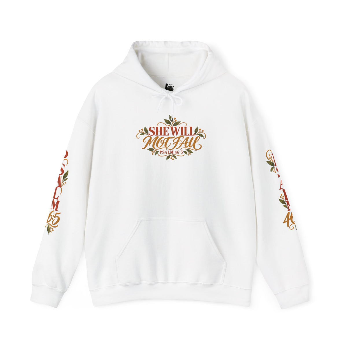 Copy of Psalm 46:5 'She Will Not Fall' Hoodie – Floral Faith Women’s Pullover