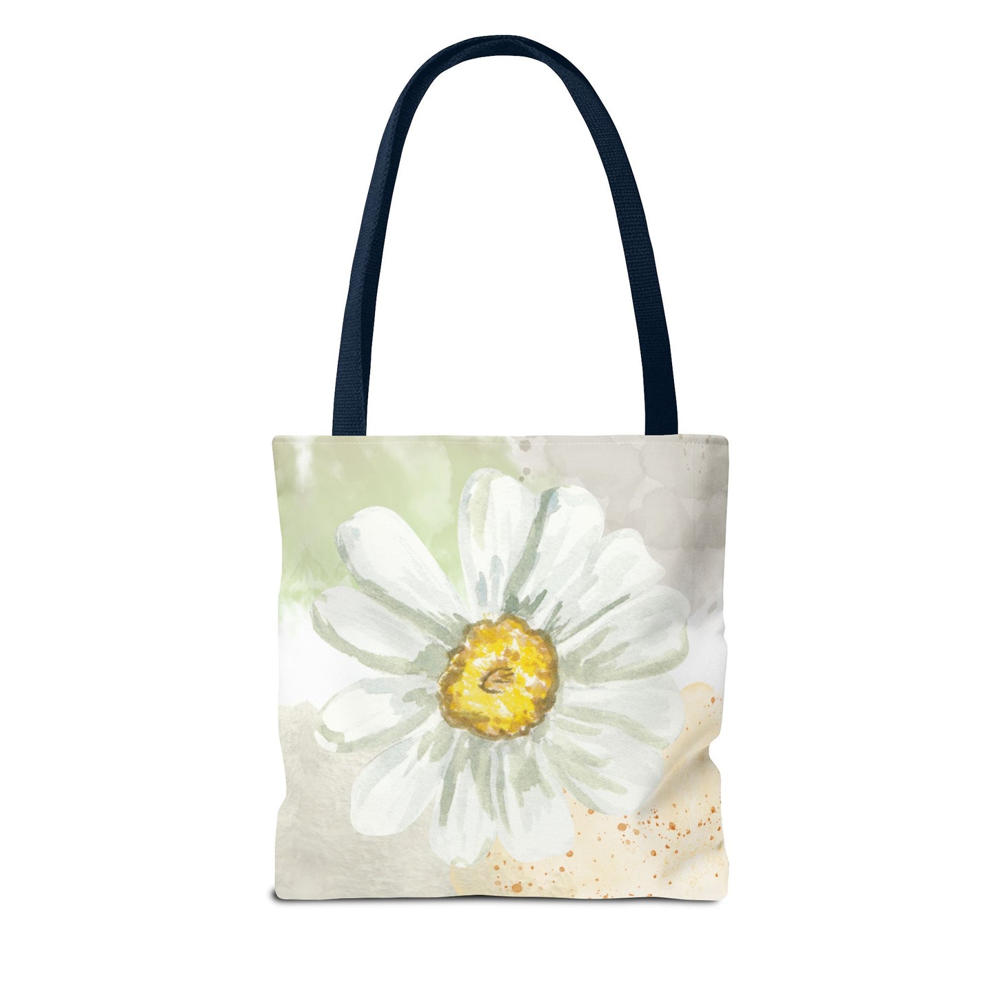 White Watercolor Daisy Tote Bag