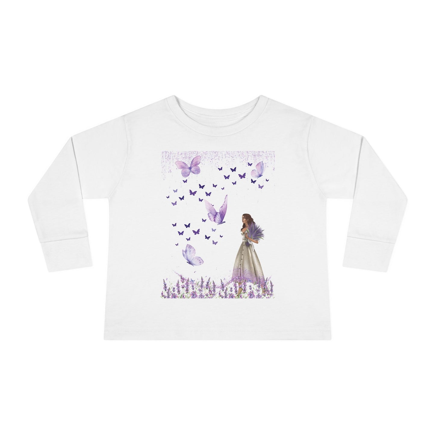 Lilac butterflies Toddler Long Sleeve Tee
