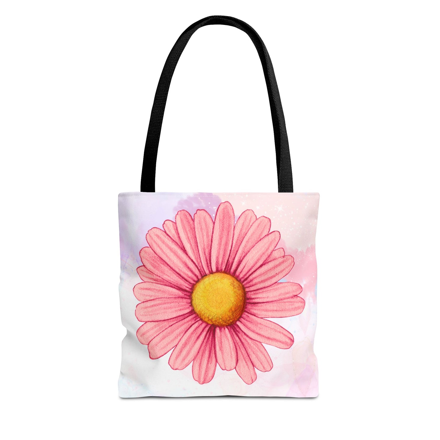 Pink Watercolor Daisy Tote Bag