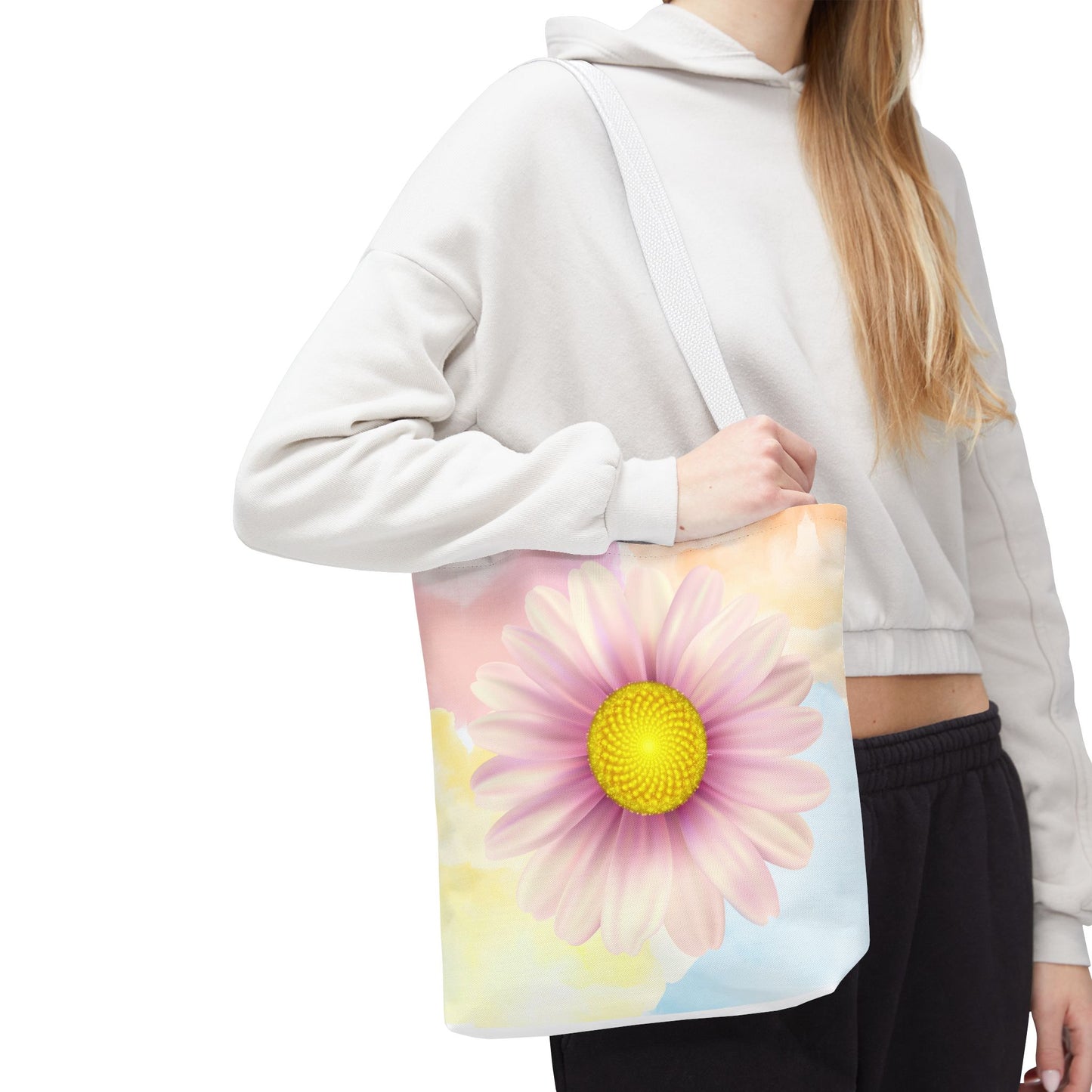 Lavender Watercolor Daisy Garden Tote Bag