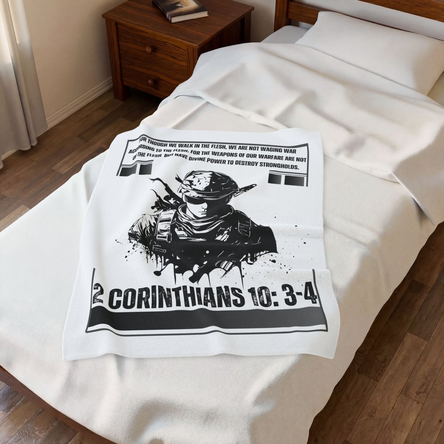 2 Corinthians 10:3-4 Velveteen Plush Blanket