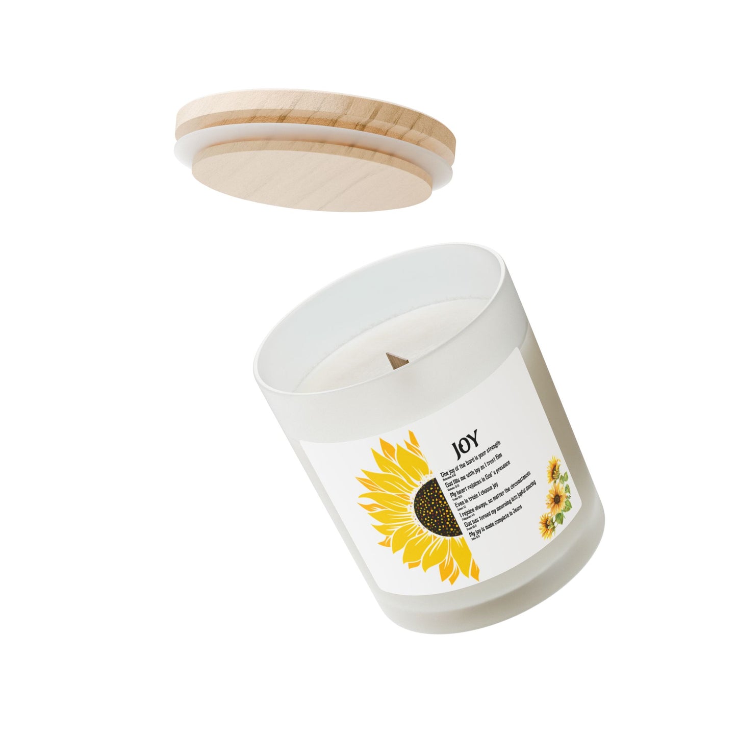 Joy Affirmations Frosted Glass Candle, 11oz