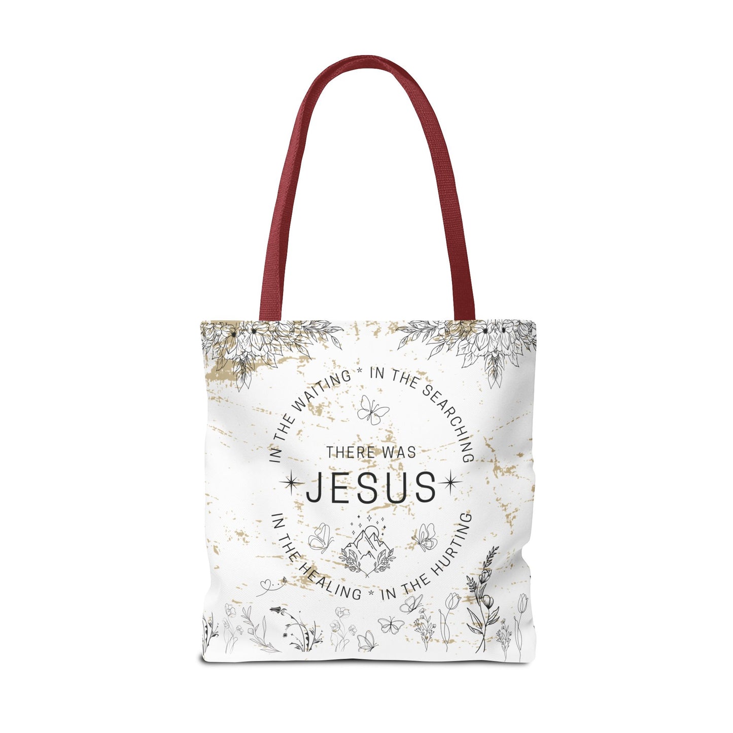 "There Was Jesus" tote bag - Floral Design for Faithful Living