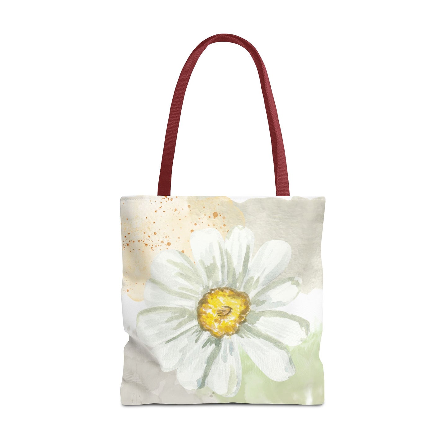White Watercolor Daisy Tote Bag