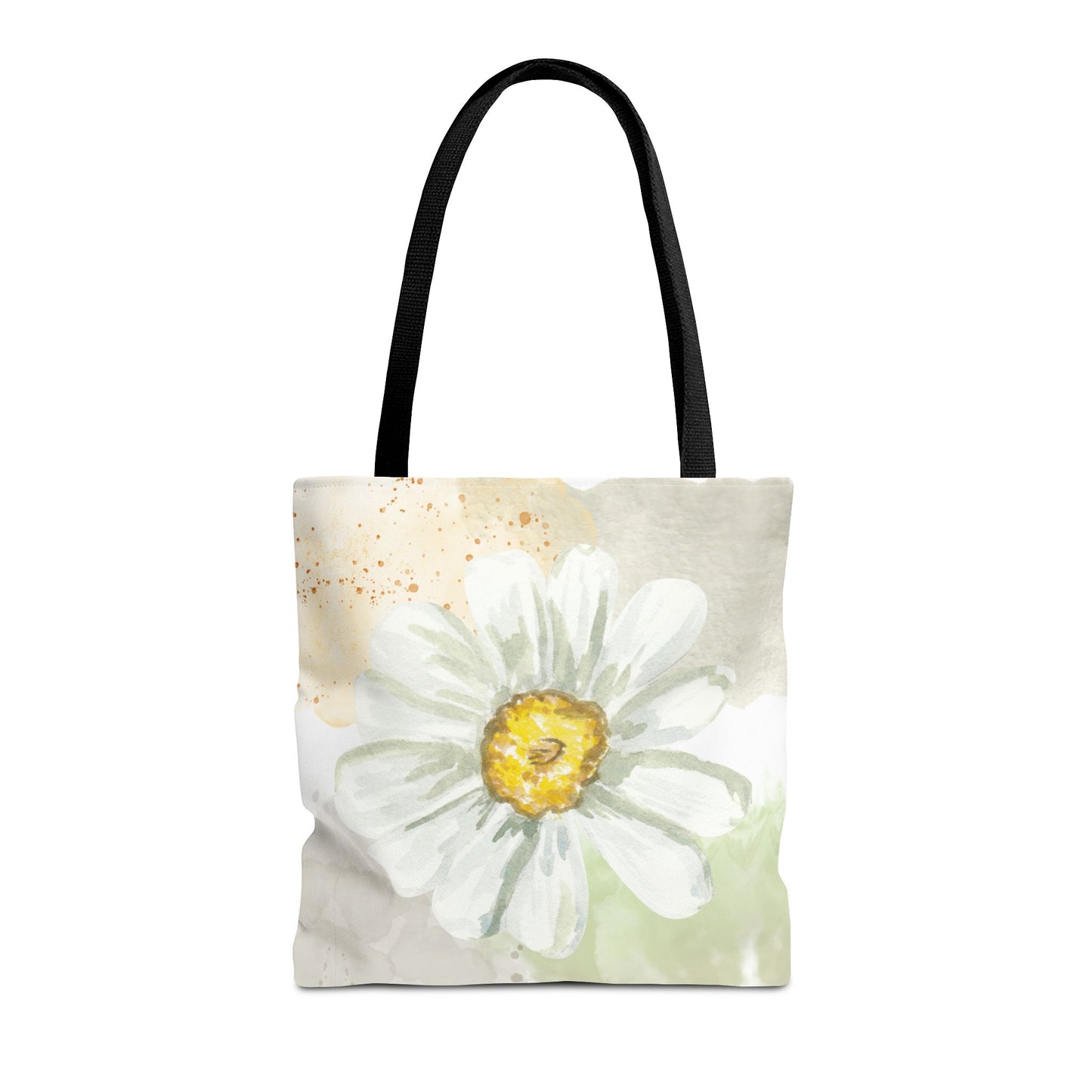 White Watercolor Daisy Tote Bag