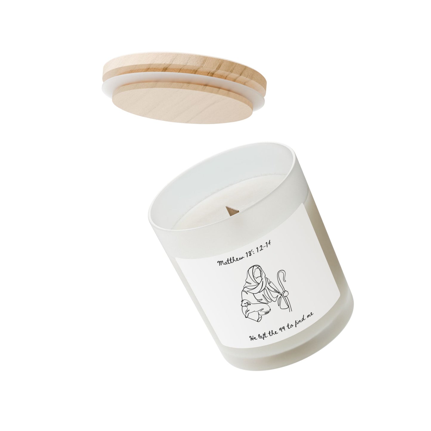Matthew 18:12-14 Frosted Glass Candle, 11oz