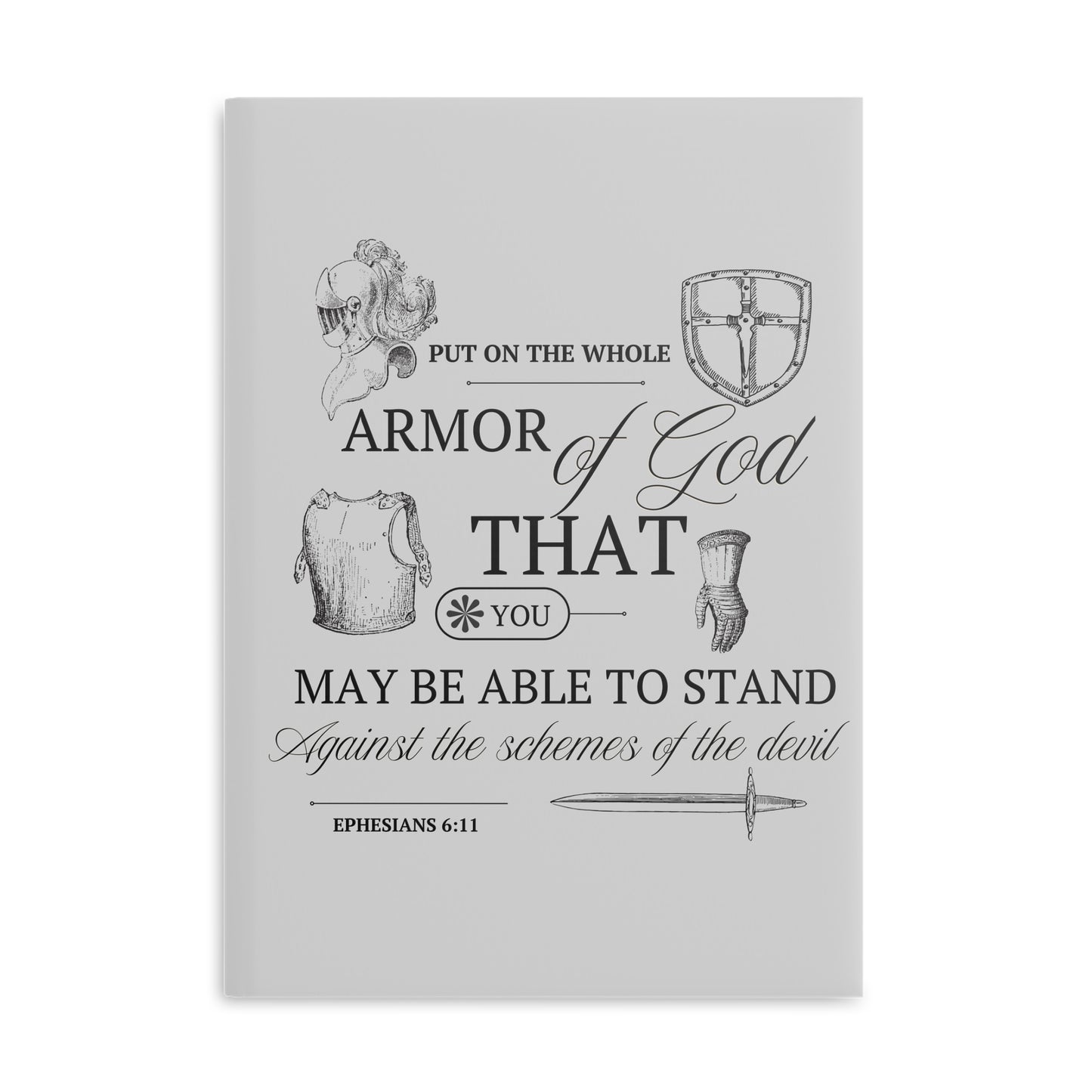 Grey Armor of God Hardcover Notebook
