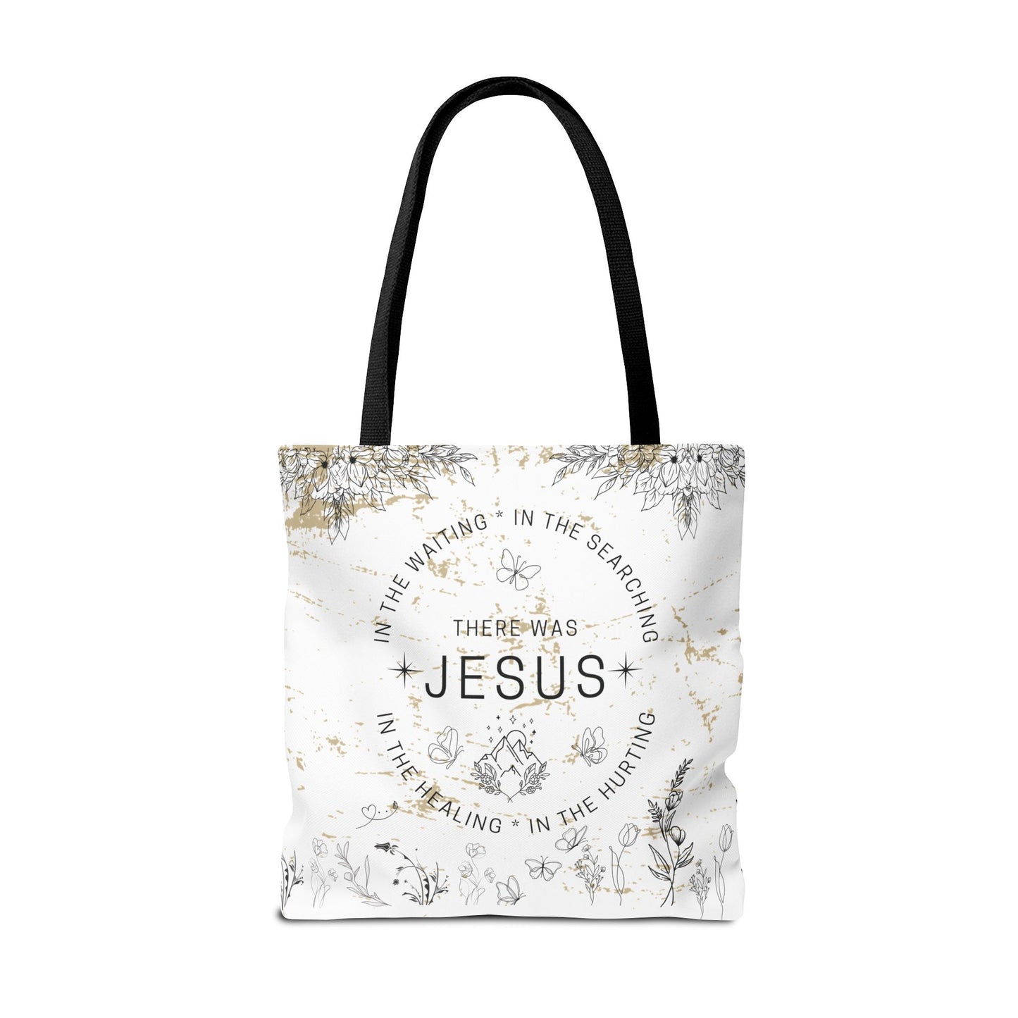 "There Was Jesus" tote bag - Floral Design for Faithful Living