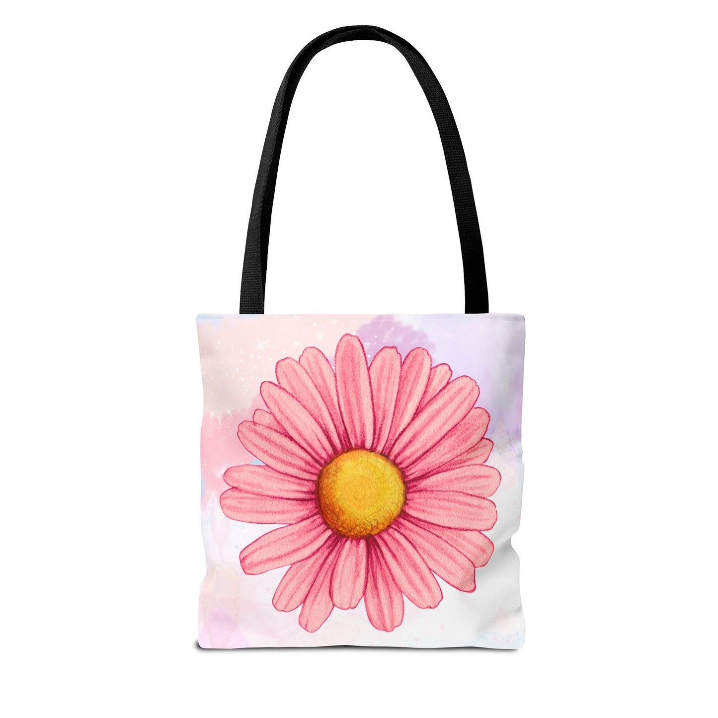 Pink Watercolor Daisy Tote Bag