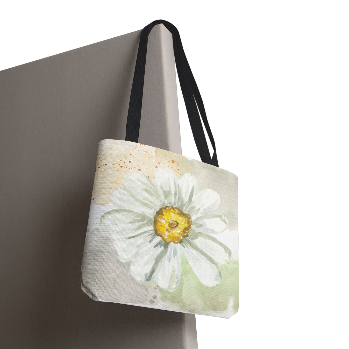 White Watercolor Daisy Tote Bag
