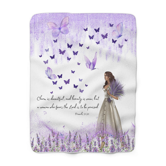 Proverbs 31 Sherpa Fleece Blanket