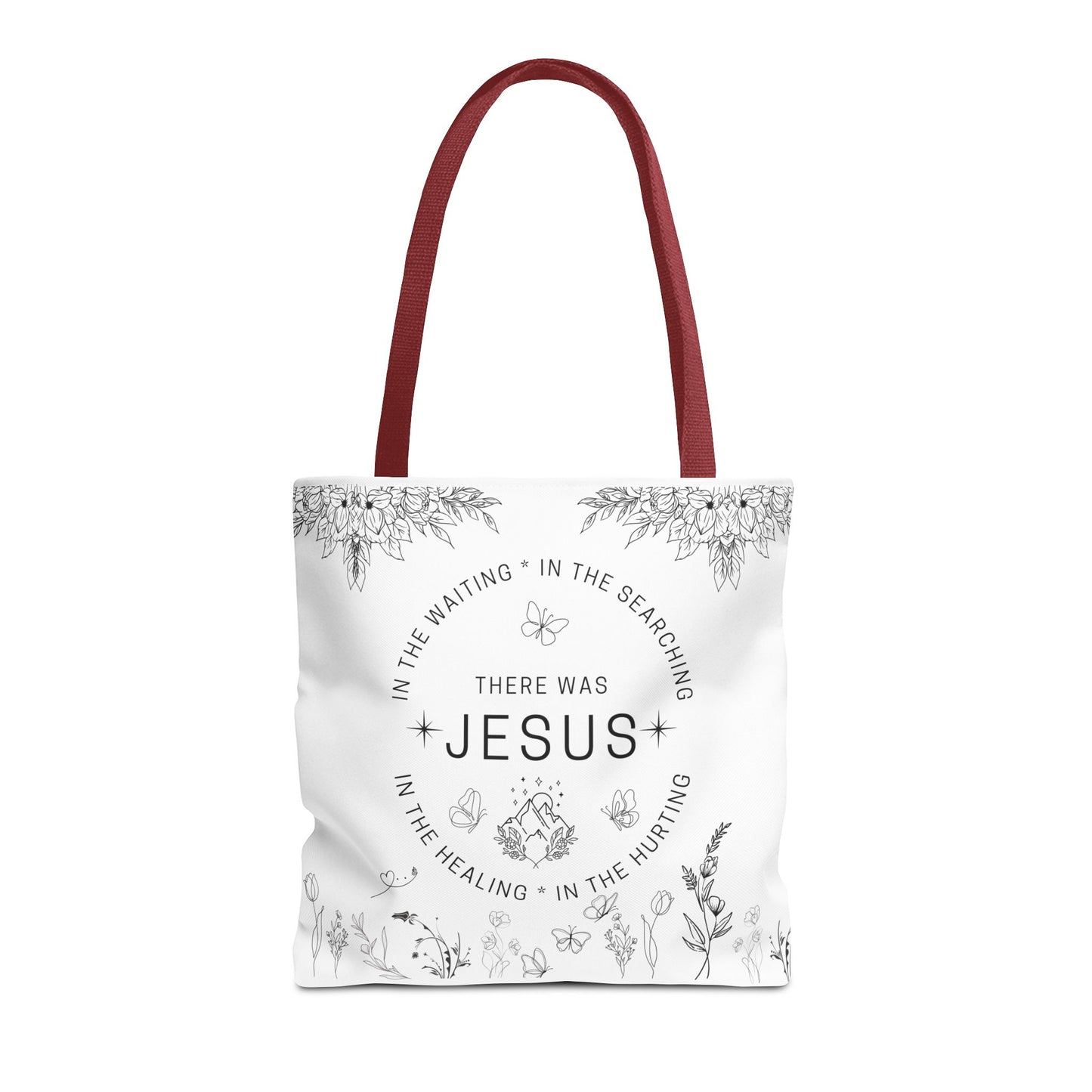 There Was Jesus tote bag - Floral Design for Faithful Living