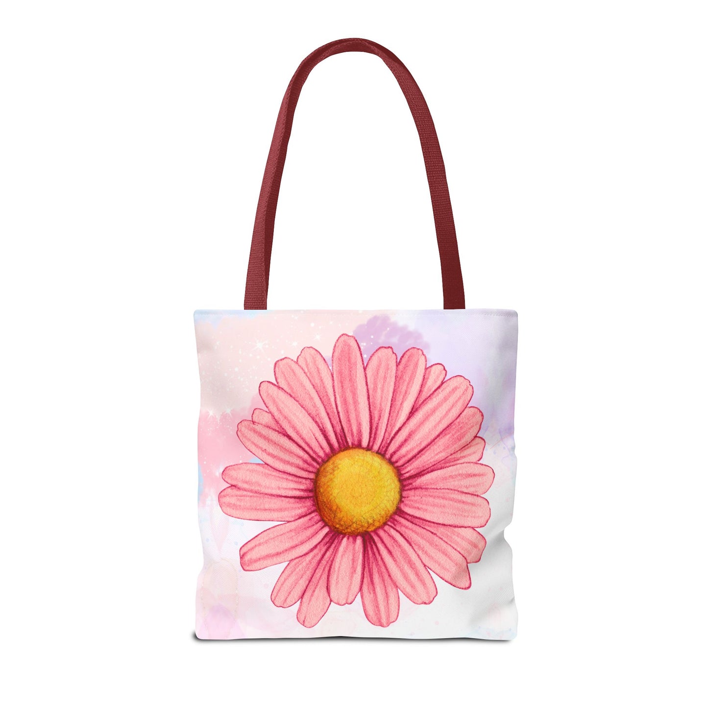Pink Watercolor Daisy Tote Bag