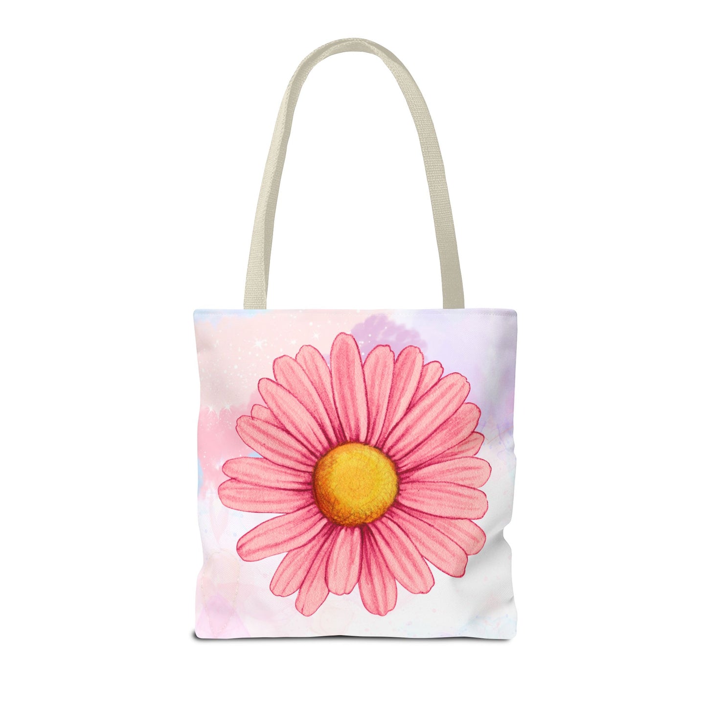Pink Watercolor Daisy Tote Bag