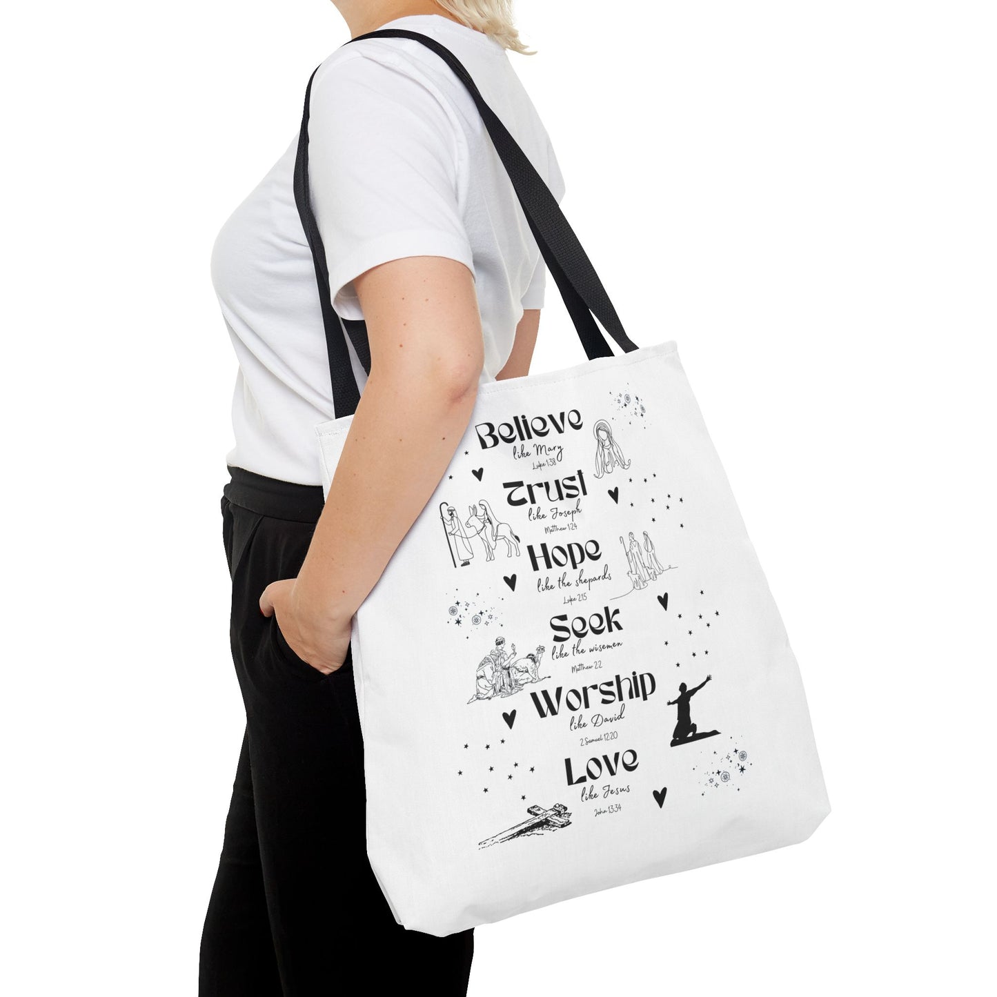 Believe like Mary Tote Bag