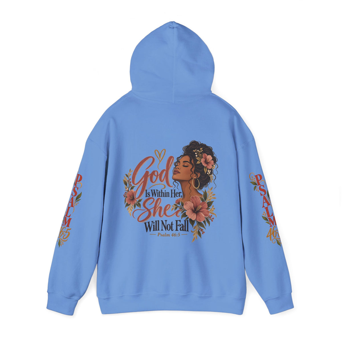 Copy of Psalm 46:5 'She Will Not Fall' Hoodie – Floral Faith Women’s Pullover