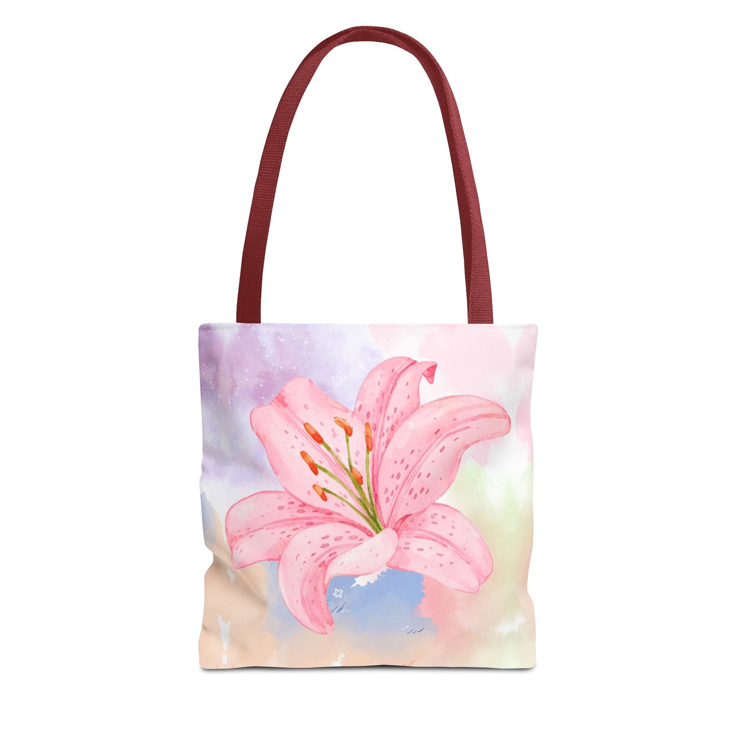 Pink Watercolor Lily Tote Bag