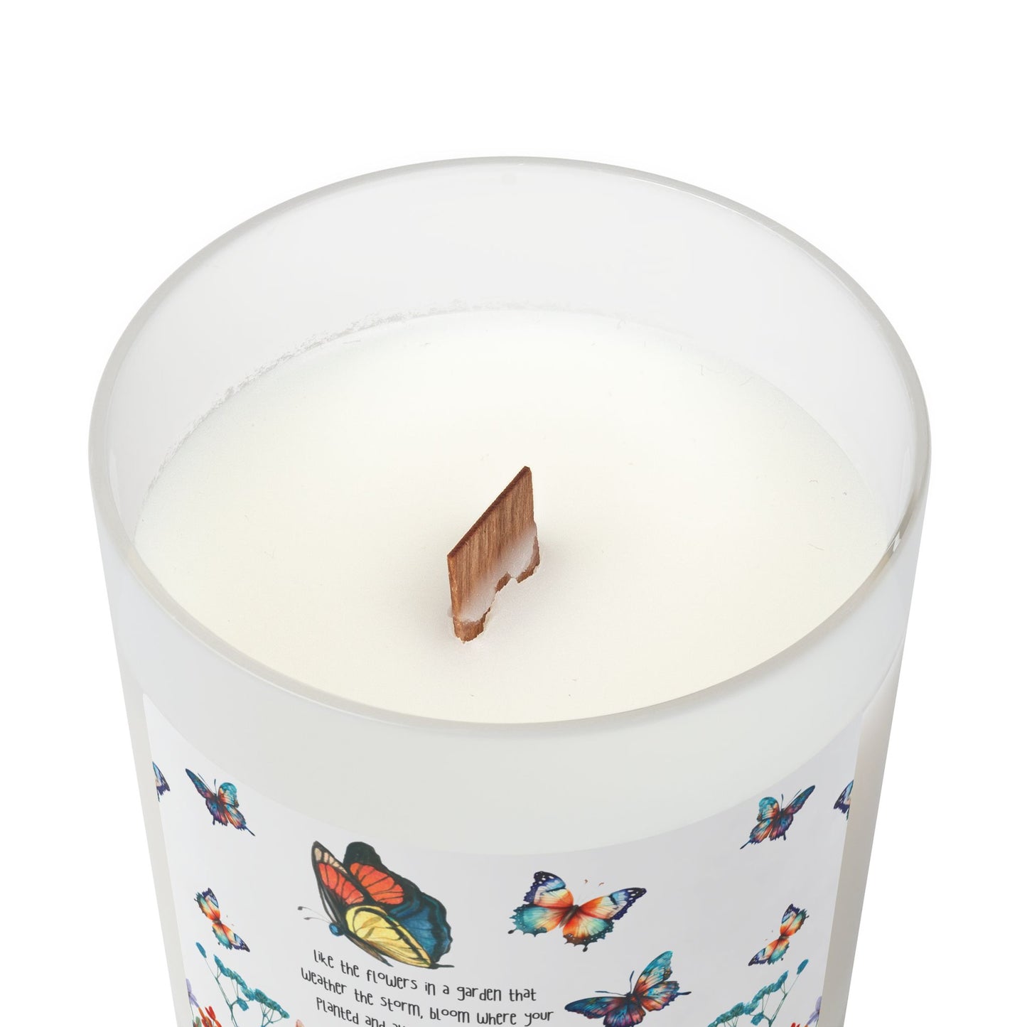 Bloom Like the Flowers Frosted Glass Candle, 11oz