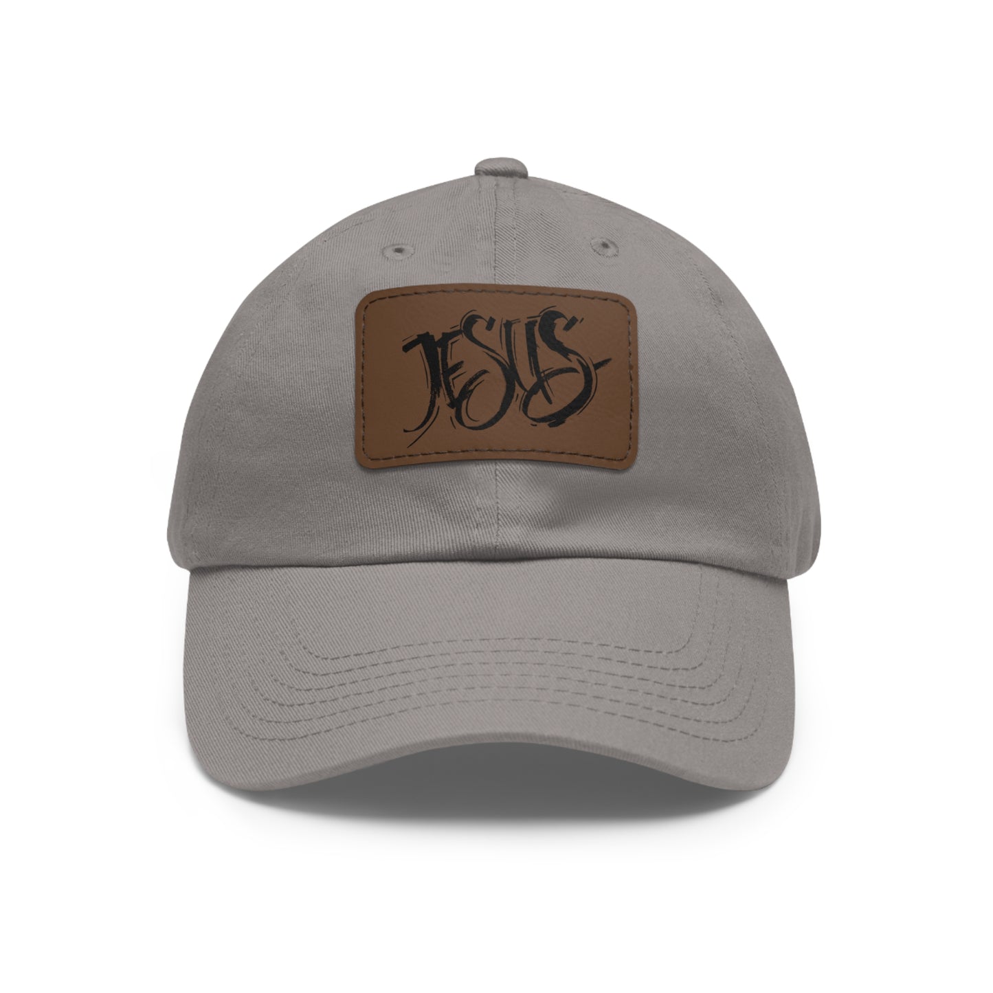 Jesus baseball cap with leather patch