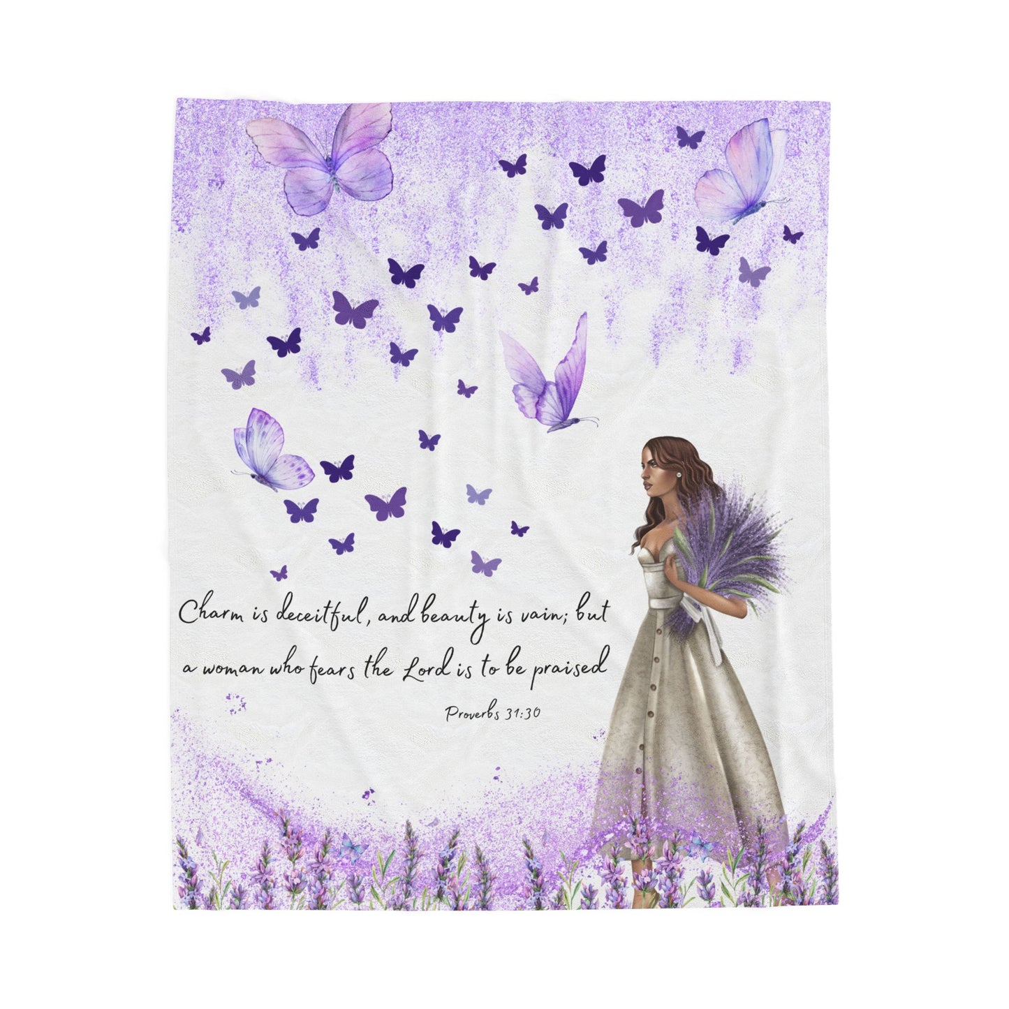 Proverbs 31:30 Velveteen Plush Blanket