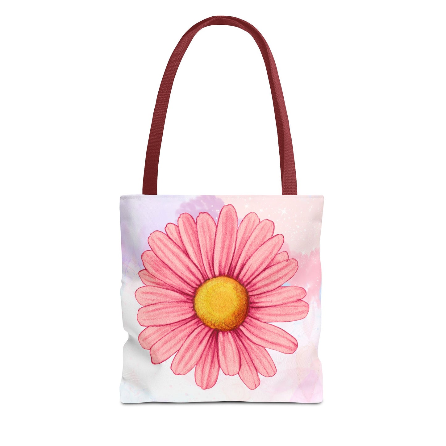 Pink Watercolor Daisy Tote Bag