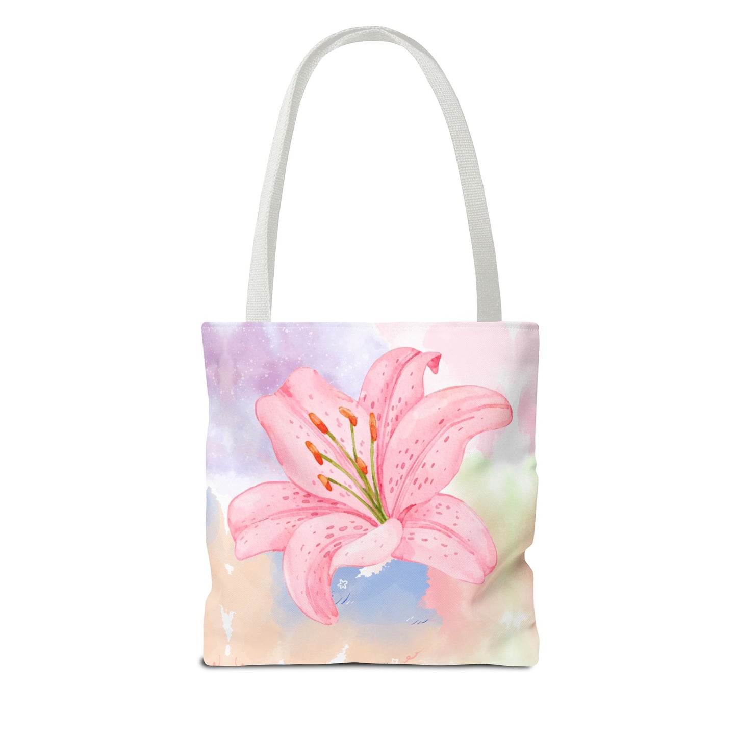 Pink Watercolor Lily Tote Bag