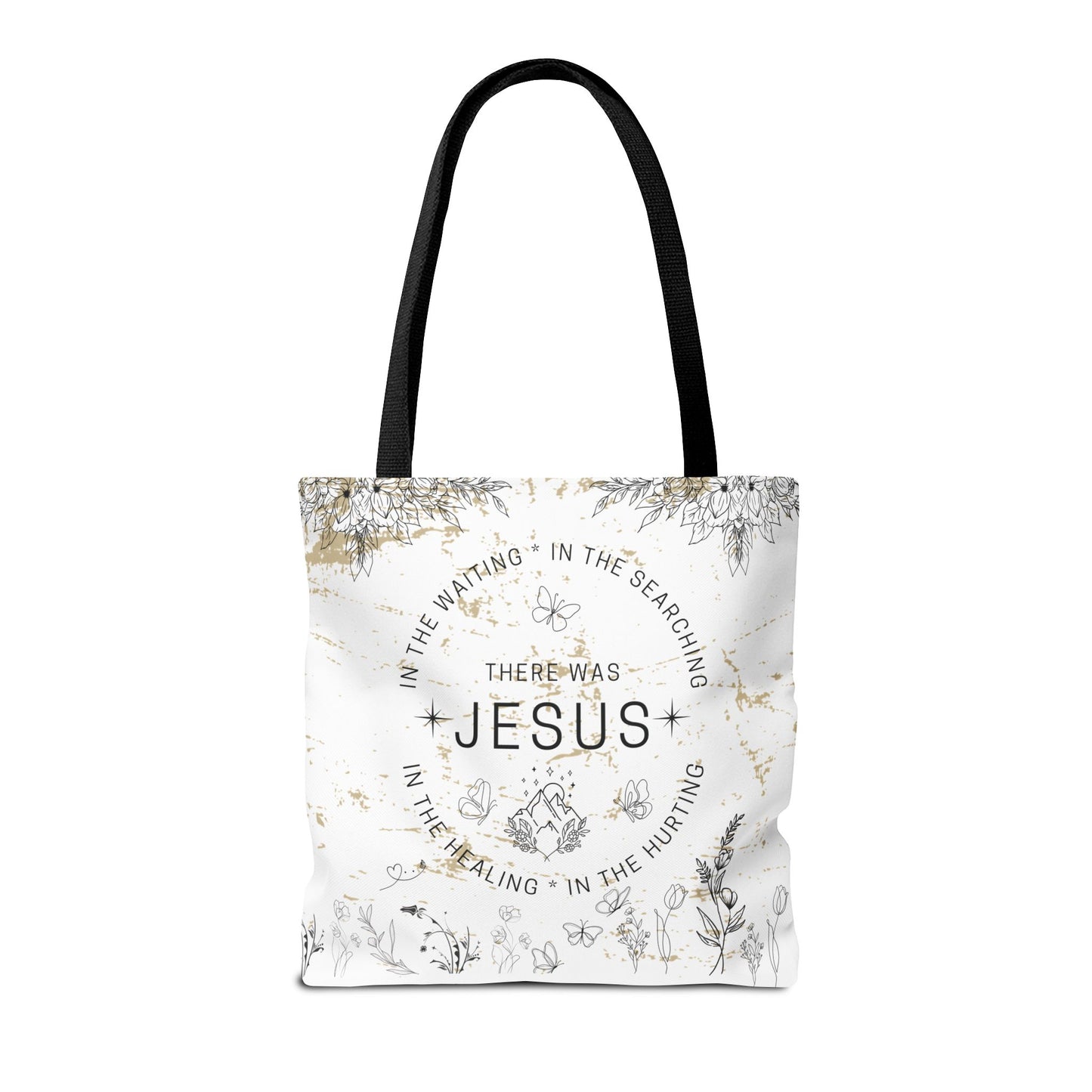 "There Was Jesus" tote bag - Floral Design for Faithful Living