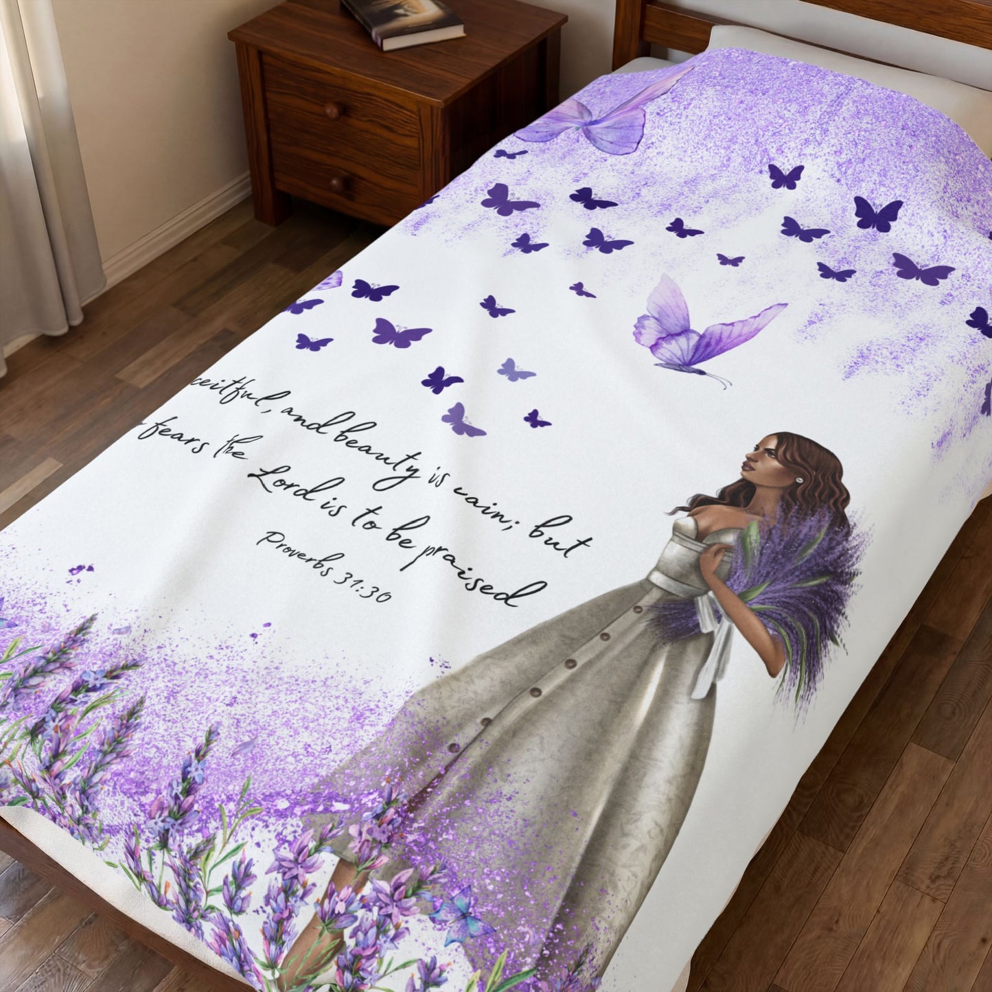 Proverbs 31:30 Velveteen Plush Blanket