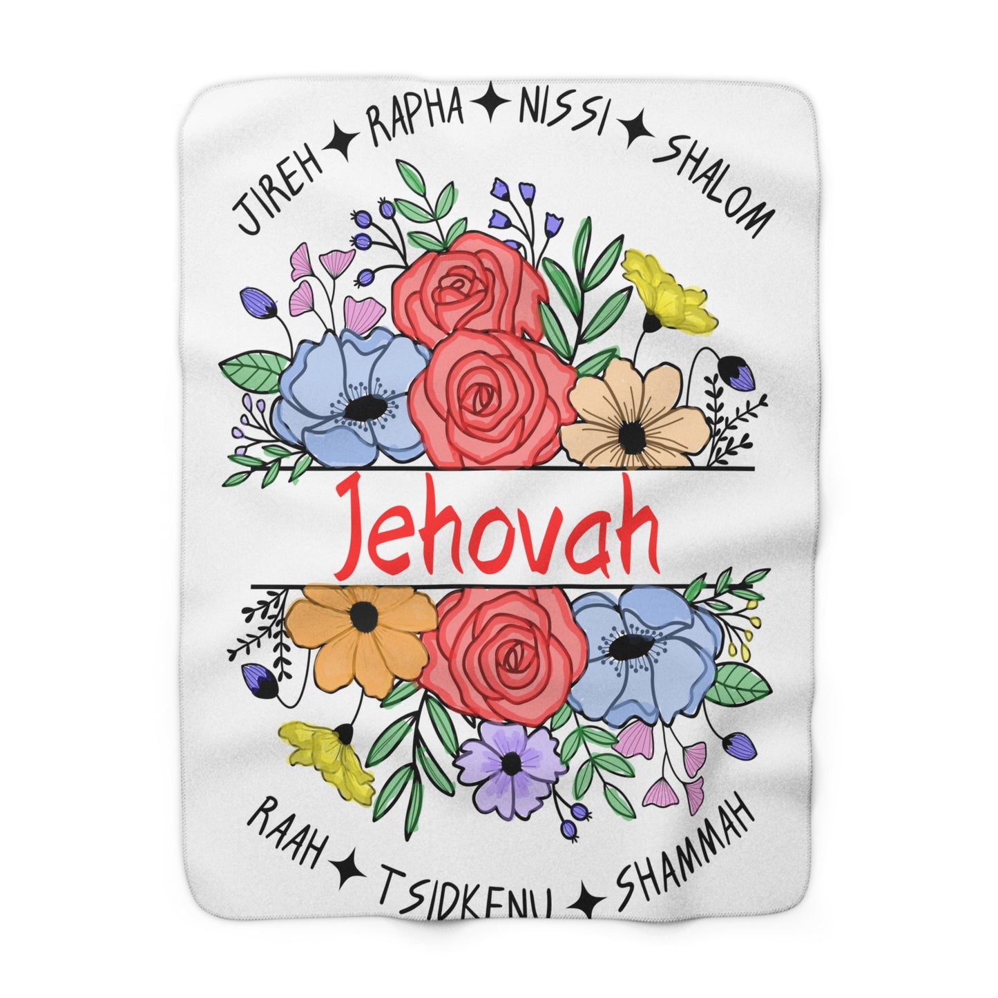 Jehovah Sherpa Fleece Blanket | Cozy & Soft Comfort for Home Decor | Perfect Gift for Faith & Hope