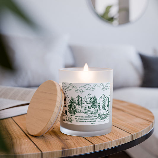 Isaiah 40:31 Frosted Glass Candle, 11oz