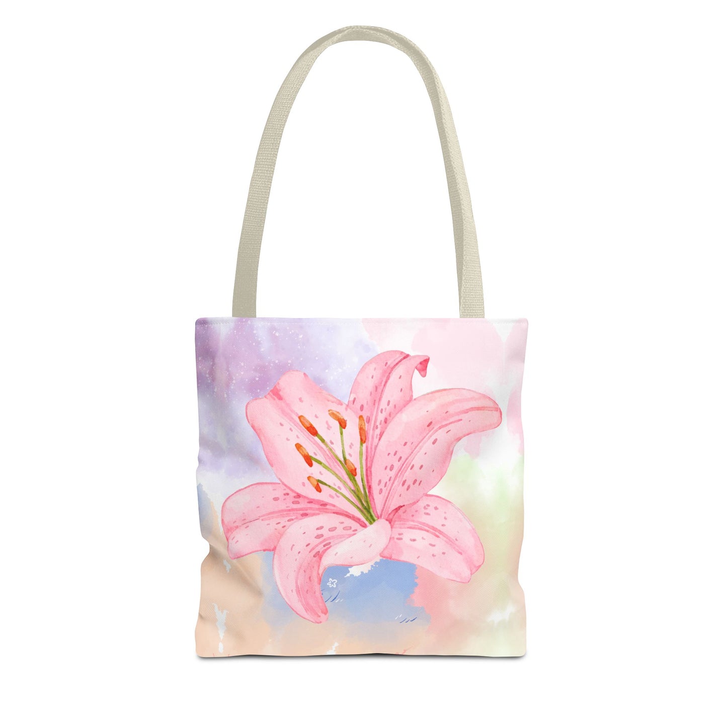 Pink Watercolor Lily Tote Bag