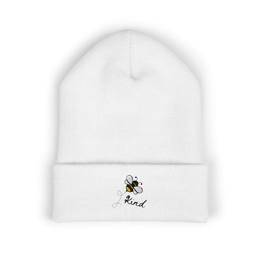 Bee Kind Classic Cuffed Beanie | Embroidered Winter Hat
