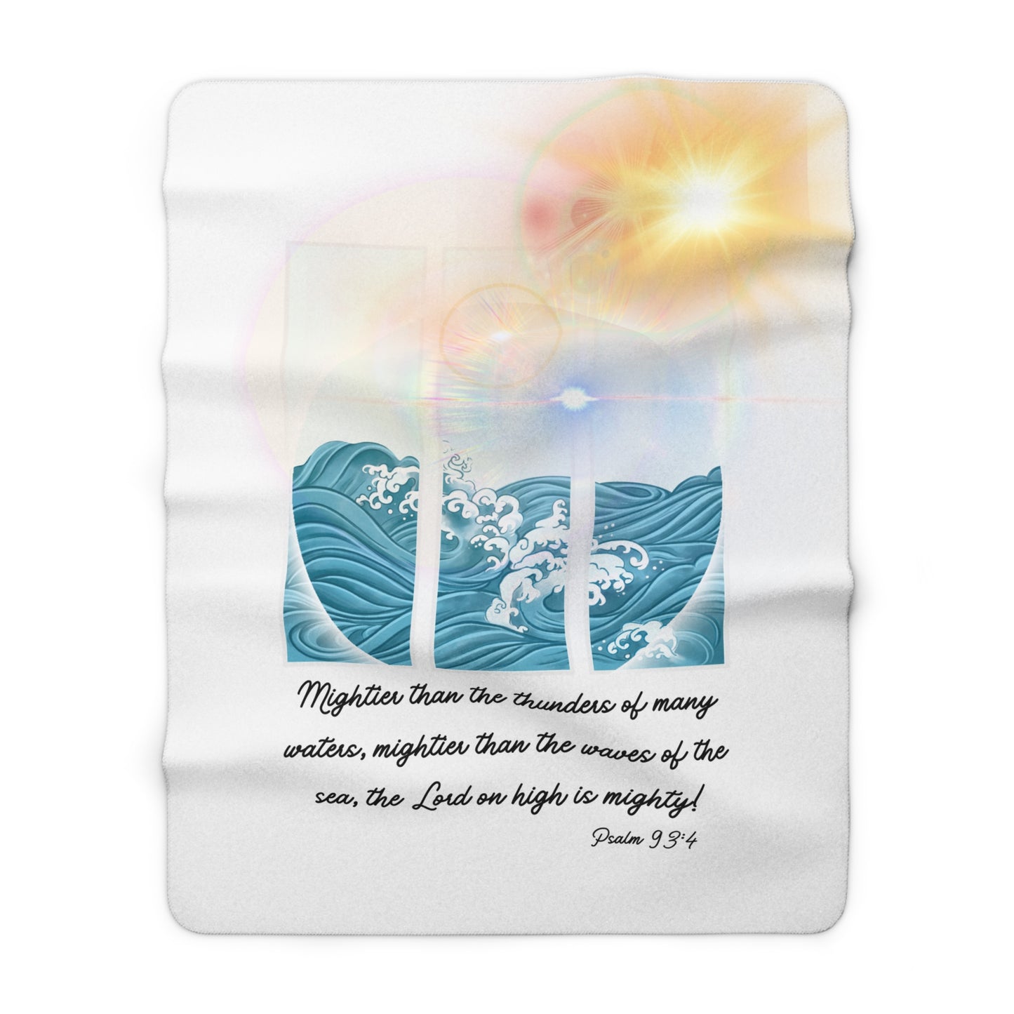 Psalm 93:4 Sherpa Fleece Blanket | Cozy & Soft Comfort for Home Decor | Perfect Gift for Faith & Hope