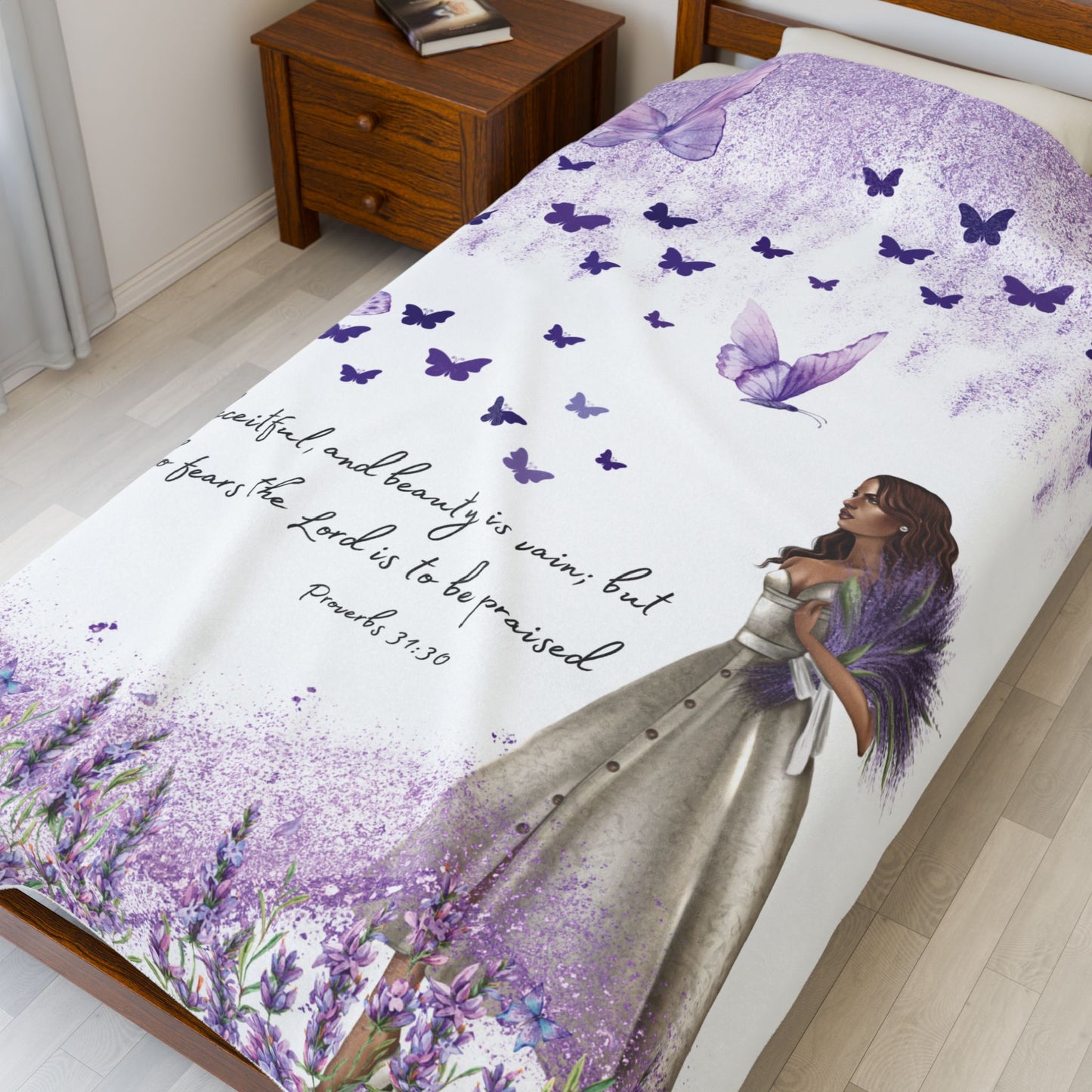 Proverbs 31:30 Velveteen Plush Blanket