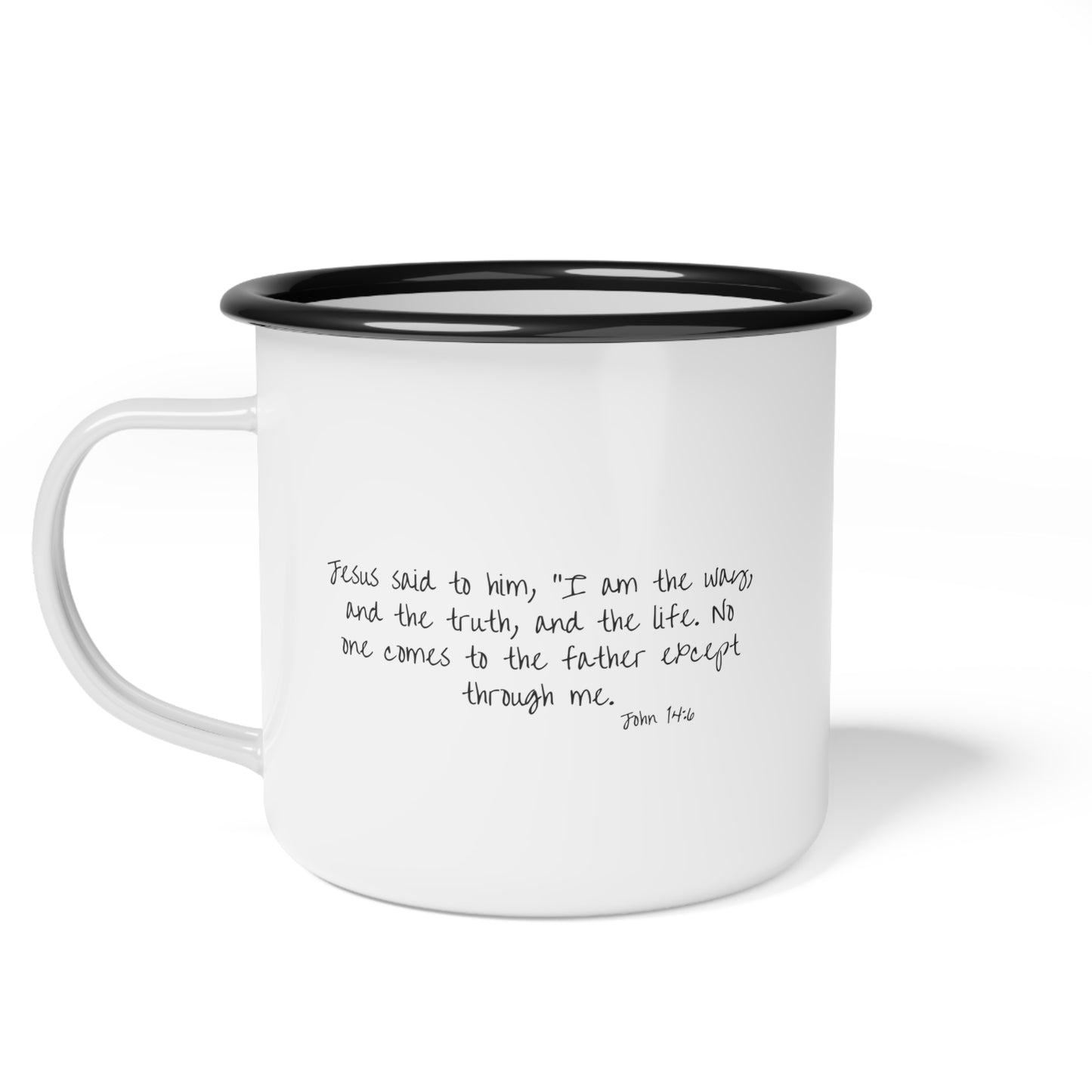 Jesus Enamel Camp Cup - "Jesus, Coffee, and Me" - Perfect for Faith Lovers