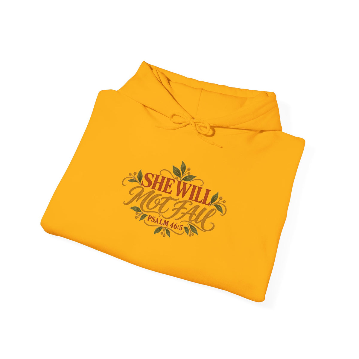 Copy of Psalm 46:5 'She Will Not Fall' Hoodie – Floral Faith Women’s Pullover