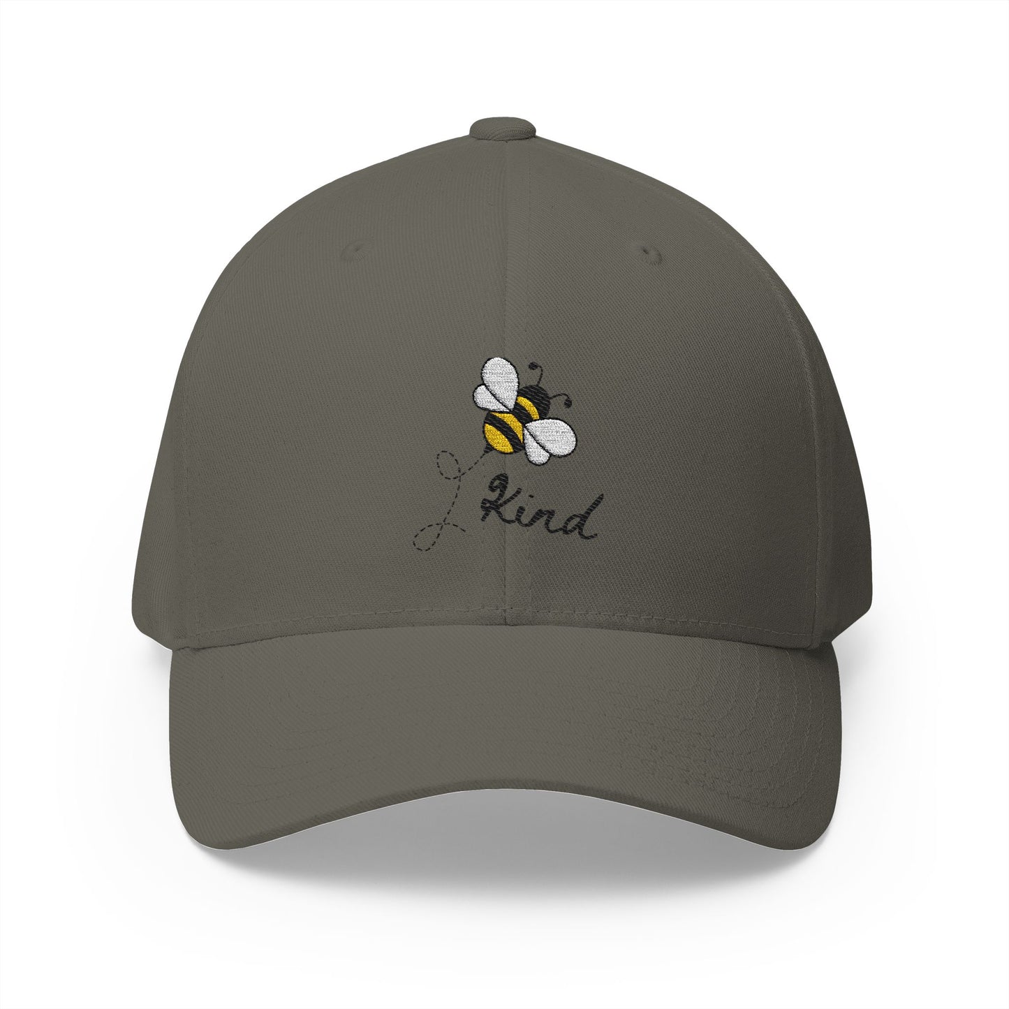 Kindness Bee Embroidered Fitted Cap - Stay Positive & Stylish