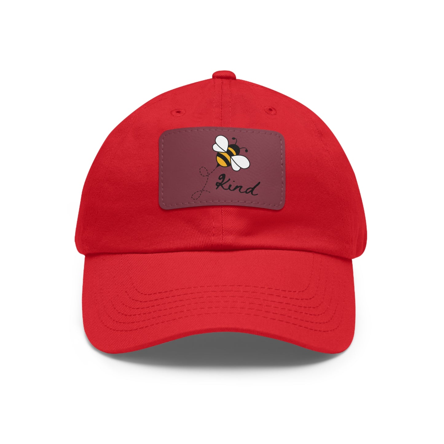 Bee Kind baseball cap with leather patch