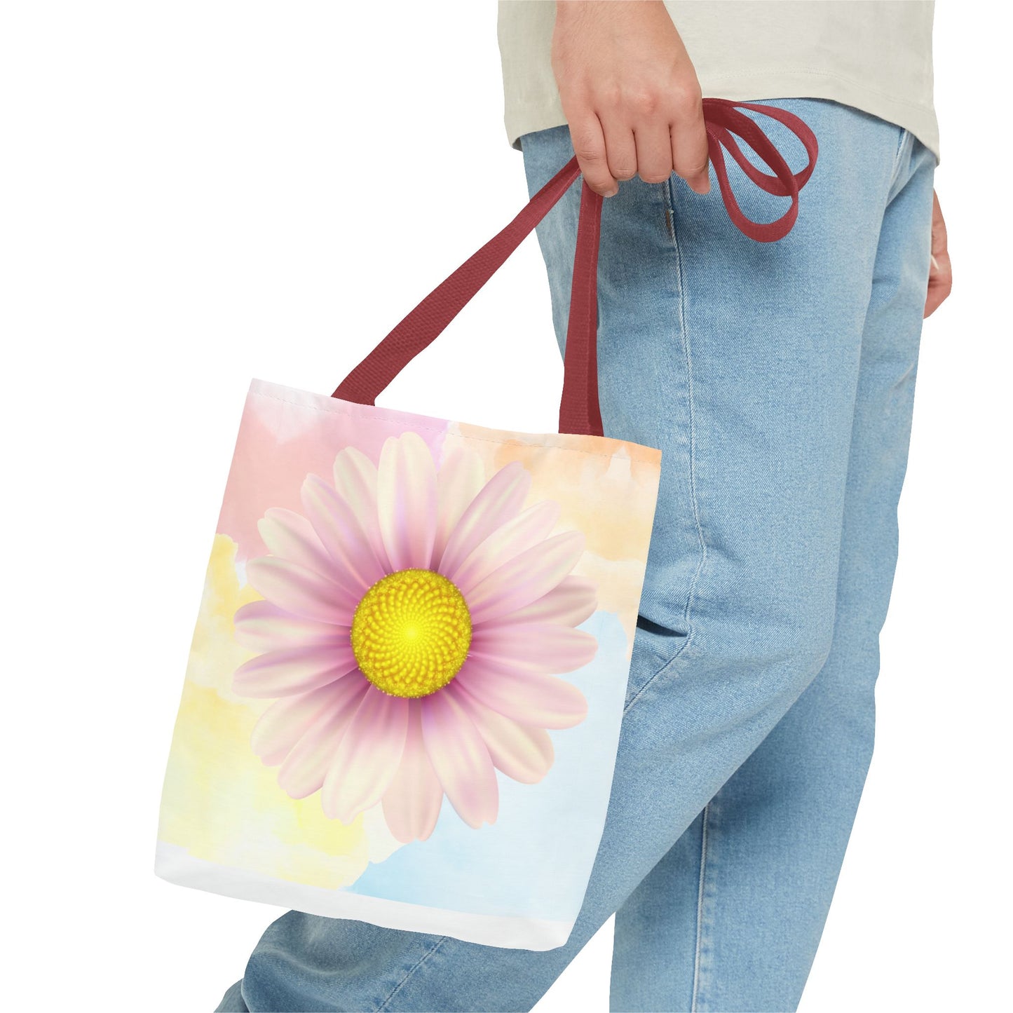 Lavender Watercolor Daisy Garden Tote Bag