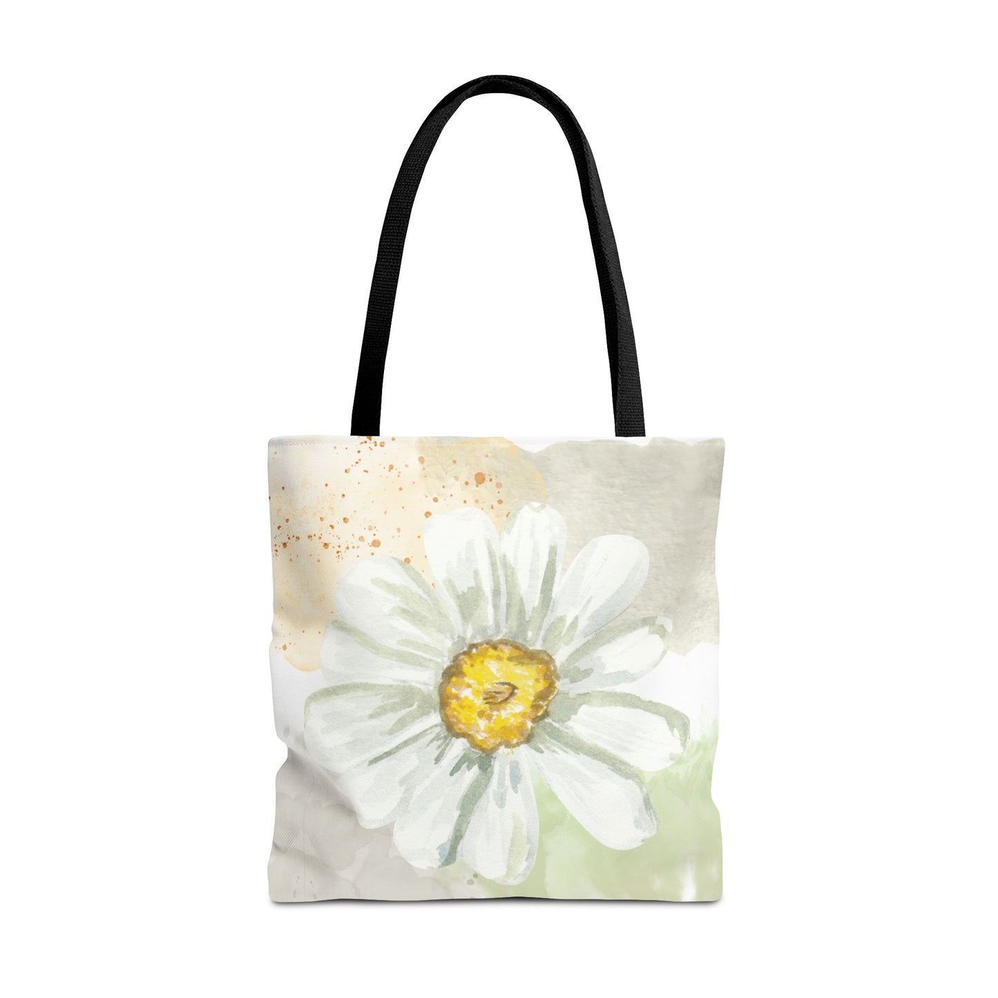 White Watercolor Daisy Tote Bag