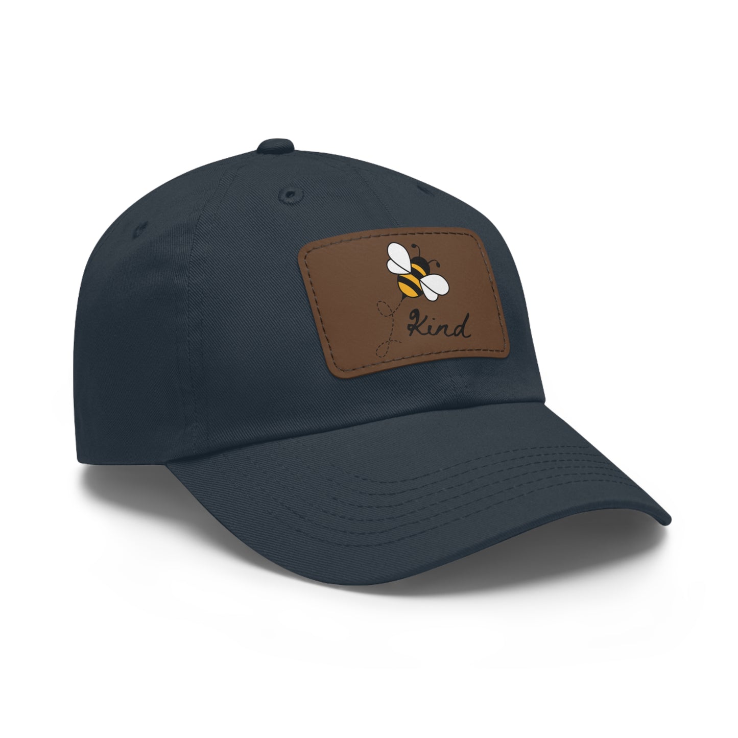 Bee Kind baseball cap with leather patch