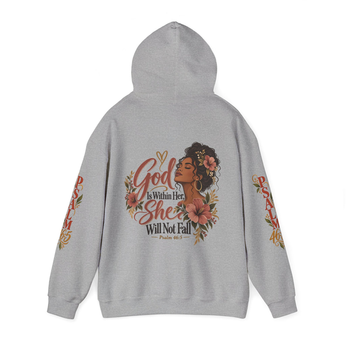 Copy of Psalm 46:5 'She Will Not Fall' Hoodie – Floral Faith Women’s Pullover