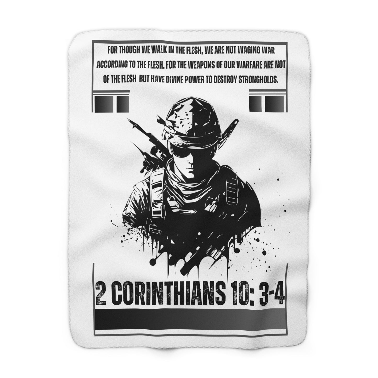 2 Corinthians 10:3-4 Sherpa Fleece Blanket