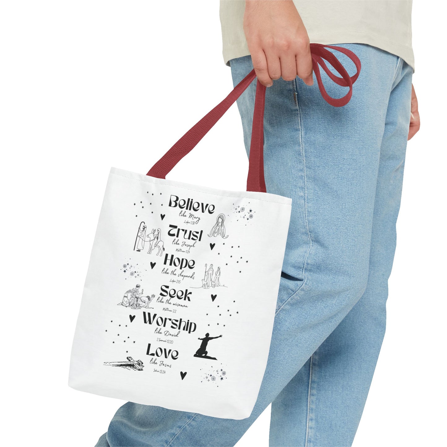 Believe like Mary Tote Bag