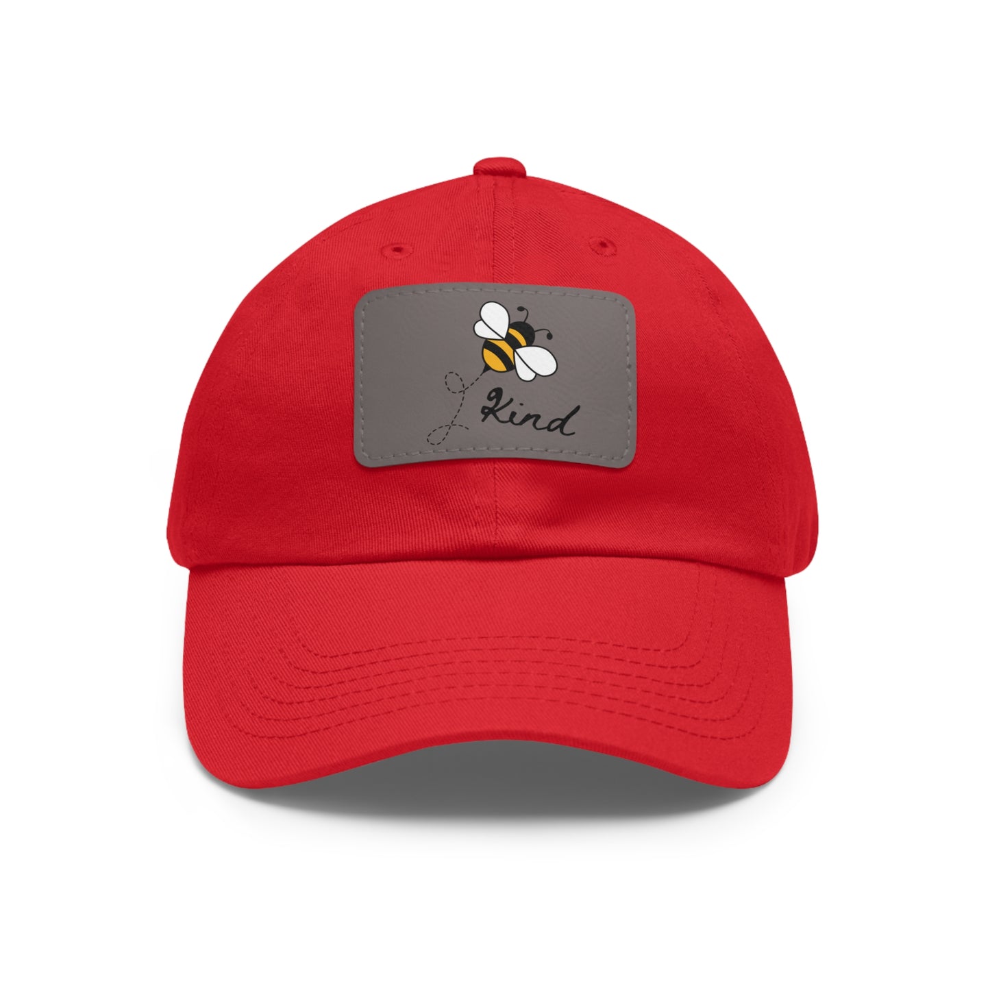 Bee Kind baseball cap with leather patch